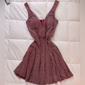 HOMECOMING Glimmering Maroon Dress